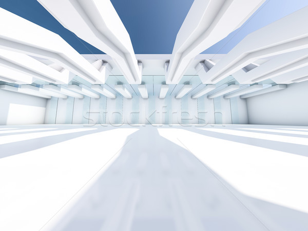 Vazio branco interior 3D projeto Foto stock © user_11870380
