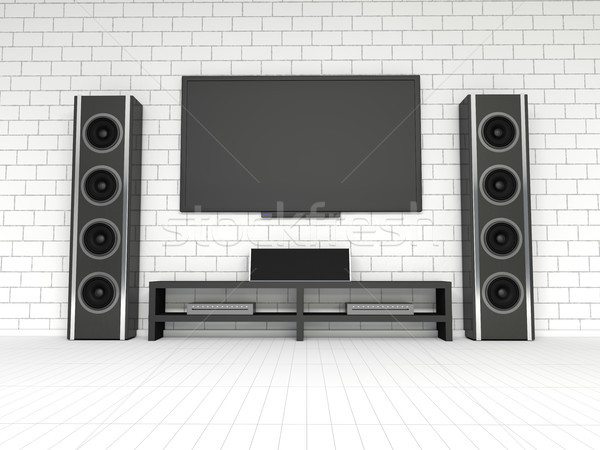 Modern home theater on a white background. 3D Stock photo © user_11870380