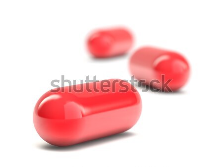 Tabletták kapszulák izolált fehér 3D renderelt kép Stock fotó © user_11870380