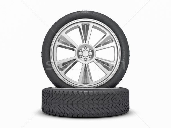 Winter set tires with hard protector. 3D Stock photo © user_11870380