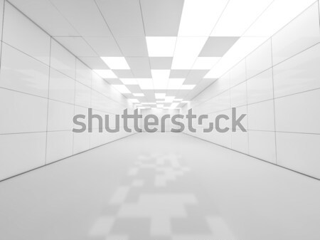 Simple empty room interior with lamps. 3D Stock photo © user_11870380