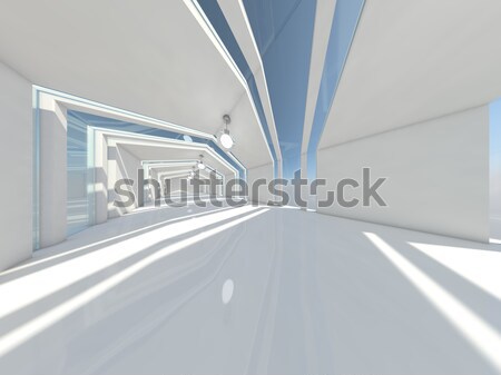 Abstract arhitectura moderna 3D gol deschide Imagine de stoc © user_11870380