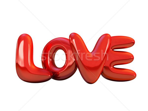 Red inflatable word love. 3D. Stock photo © user_11870380