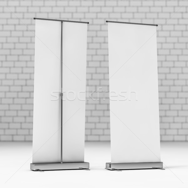 Blank Roll Up Banner. 3D Stock photo © user_11870380