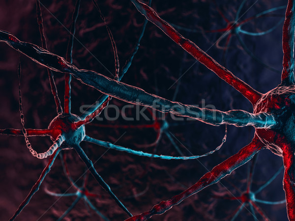 Stock fotó: Hálózat · sötét · kék · 3D · renderelt · kép · orvosi