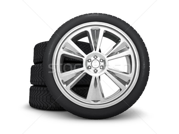 Winter set tires with hard protector. 3D Stock photo © user_11870380