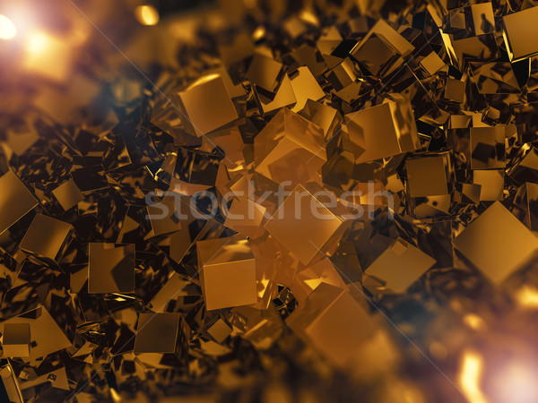 Soyut kare altın 3D ışık Stok fotoğraf © user_11870380