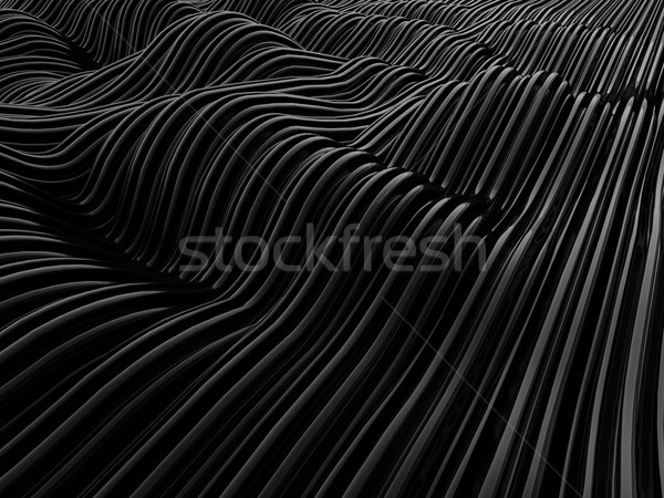 Stock photo: Abstract swirly shape dark background. 3D