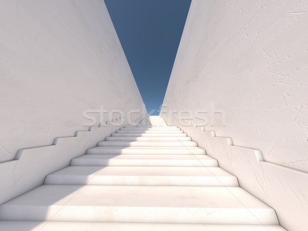  Architectural concept with stairs. 3D Stock photo © user_11870380