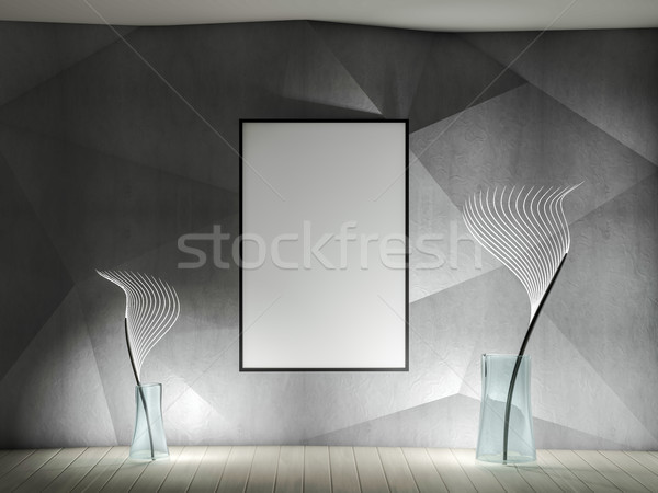 Stok fotoğraf: Beyaz · yukarı · çerçeve · modern · 3D
