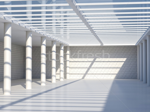 Sunny big open area with skylight. 3D. Stock photo © user_11870380