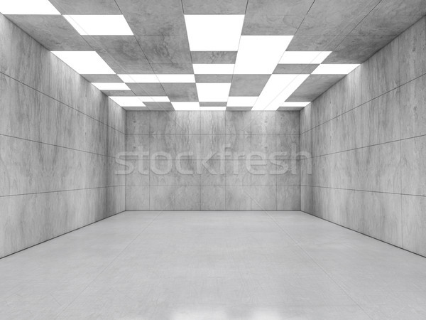 Simple empty room interior with lamps. 3D Stock photo © user_11870380