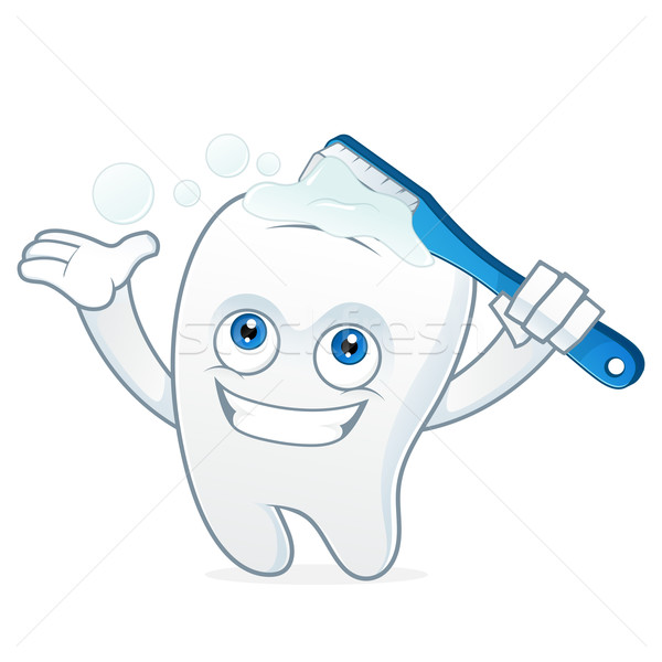 Dents mascotte dessinée art dents nettoyage [[stock_photo]] © user_8928535