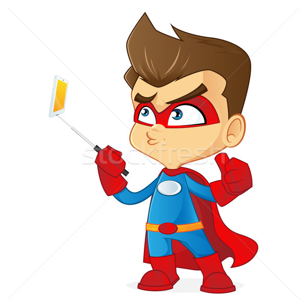 Superhero desen animat ilustrare calculator om semna Imagine de stoc © user_8928535