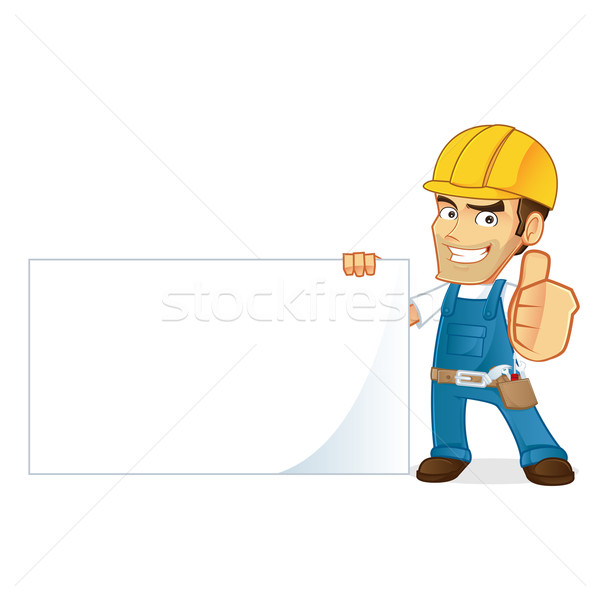 Bricoleur cartoon illustration travaux fond travailleur [[stock_photo]] © user_8928535