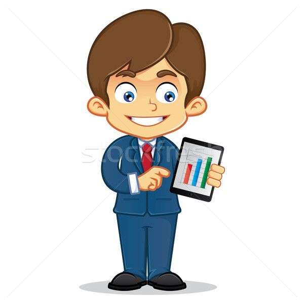 Biznesmen cartoon ilustracja młodych działalności ręce Zdjęcia stock © user_8928535