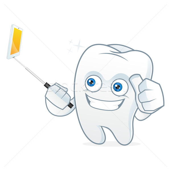 Dents mascotte dessinée art nettoyage blanche [[stock_photo]] © user_8928535