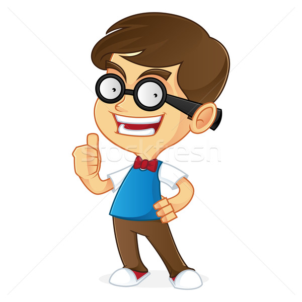 Nerd cartoon illustration [[stock_photo]] © user_8928535