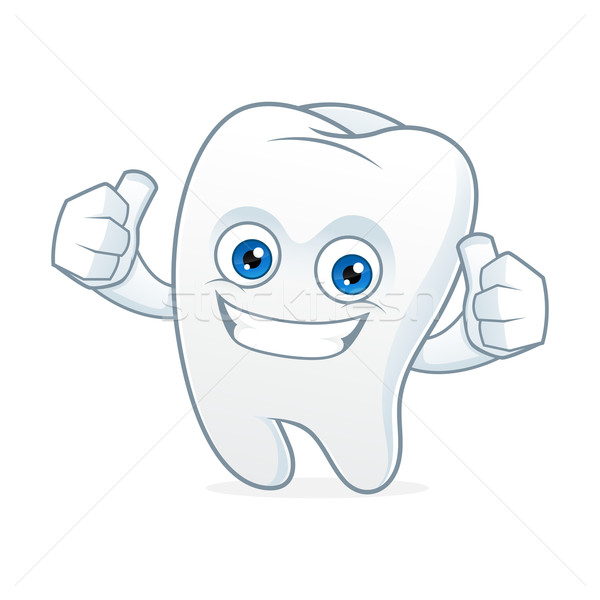 Dents mascotte dessinée propre heureux art blanche [[stock_photo]] © user_8928535