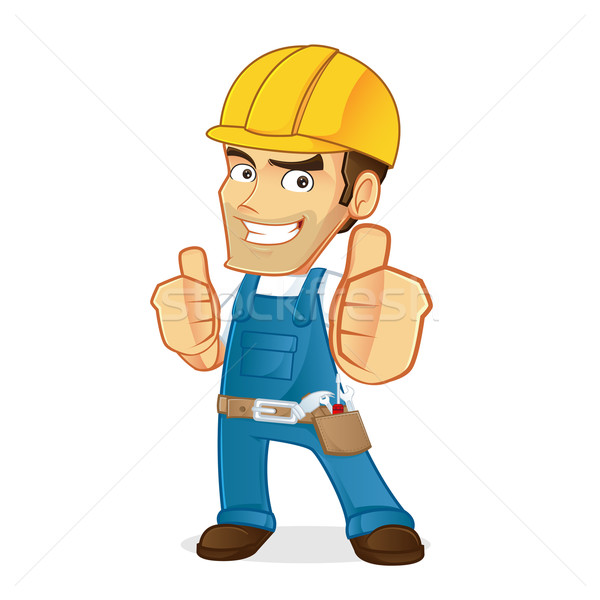 Bricoleur cartoon illustration travaux fond travailleur [[stock_photo]] © user_8928535