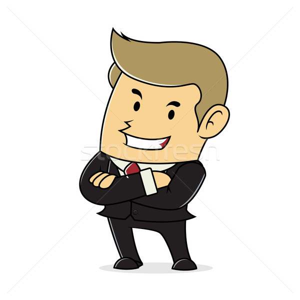 Om de afaceri desen animat ilustrare mână costum executiv Imagine de stoc © user_8928535