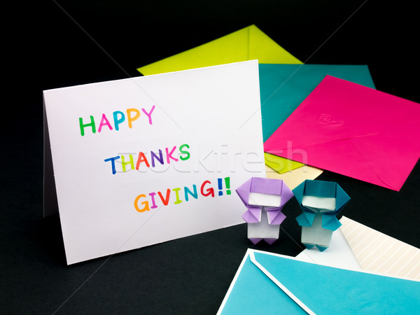メッセージ カード 家族 友達 幸せ サンクスギビングデー ストックフォト © user_9323633