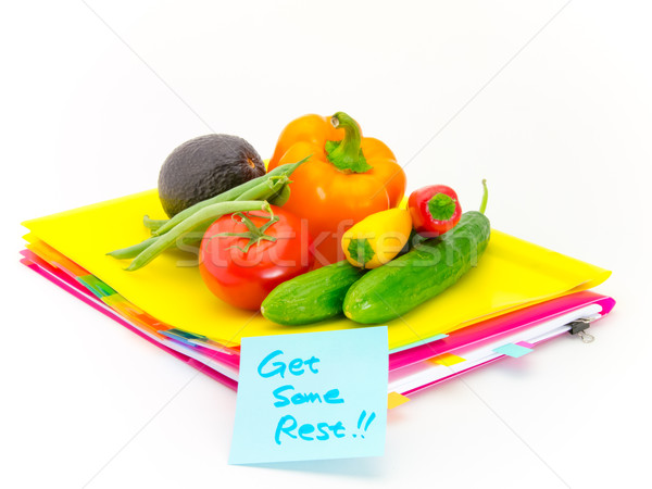 Office Documents and Vegetables; Get Some Rest Stock photo © user_9323633