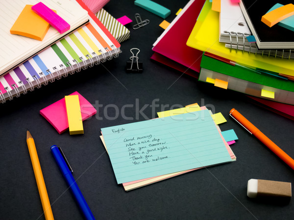 Learning New Language Writing Words Many Times on the Notebook;  Stock photo © user_9323633