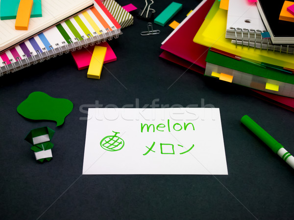 Learning New Language Making Original Flash Cards; Japanese Stock photo © user_9323633