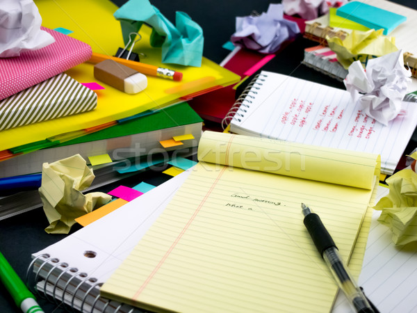 Learning New Language Writing Words Many Times on the Notebook;  Stock photo © user_9323633