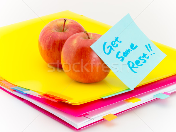 Office Documents and Apples; Get Some Rest Stock photo © user_9323633