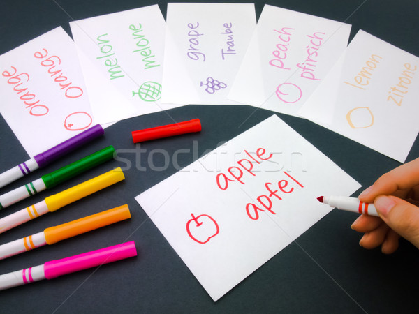 Making Language Flash Cards; German Stock photo © user_9323633