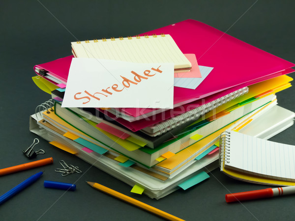 The Pile of Business Documents; Shredder Stock photo © user_9323633