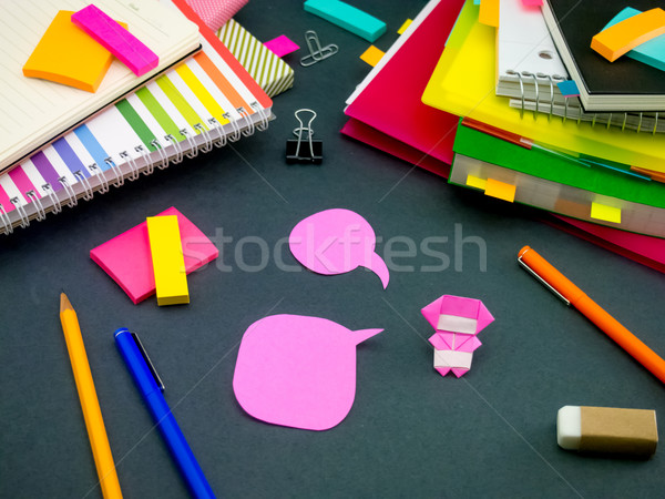 Kicsi origami segít munka alszik iroda Stock fotó © user_9323633