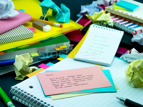 Learning New Language Writing Words Many Times on the Notebook;  Stock photo © user_9323633