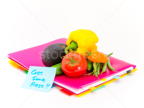 Office Documents and Vegetables; Get Some Rest Stock photo © user_9323633