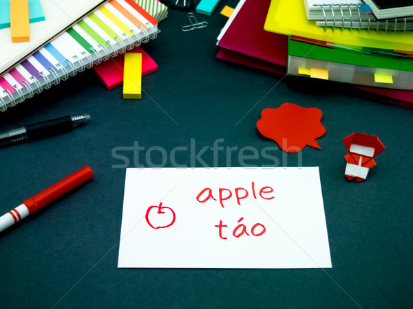 Learning New Language Making Original Flash Cards; Vietnamese Stock photo © user_9323633