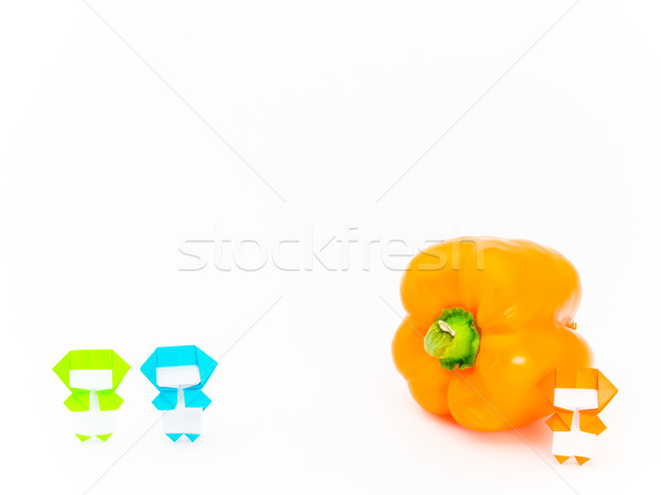 Origami Ninja Gemüse Früchte farbenreich spielen Stock foto © user_9323633