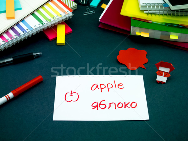 Learning New Language Making Original Flash Cards; Russian Stock photo © user_9323633