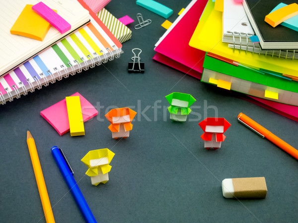 Küçük origami yardım çalışmak büro iş Stok fotoğraf © user_9323633