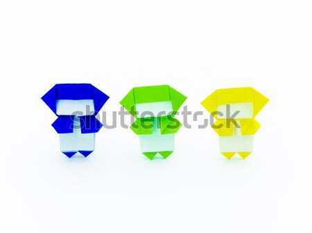 Renkli origami ninja sevimli oynama birlikte Stok fotoğraf © user_9323633