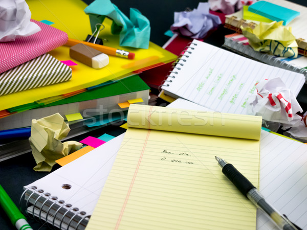 Learning New Language Writing Words Many Times on the Notebook;  Stock photo © user_9323633