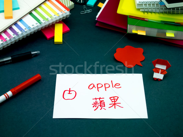 Learning New Language Making Original Flash Cards; Mandarin Stock photo © user_9323633