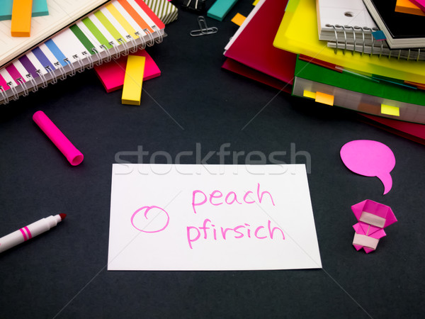 Stock photo: Learning New Language Making Original Flash Cards; German