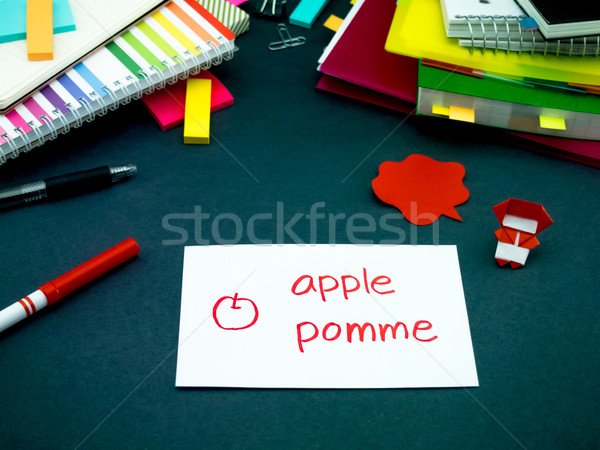 Learning New Language Making Original Flash Cards; French Stock photo © user_9323633