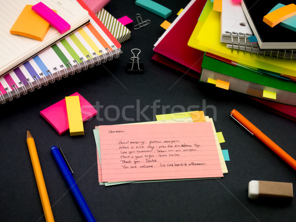 Learning New Language Writing Words Many Times on the Notebook;  Stock photo © user_9323633