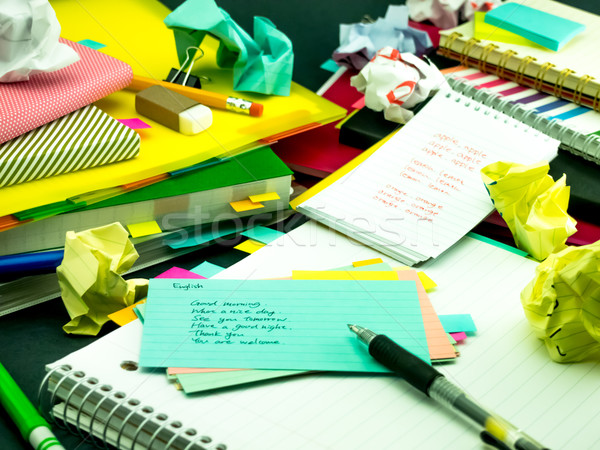 Learning New Language Writing Words Many Times on the Notebook;  Stock photo © user_9323633