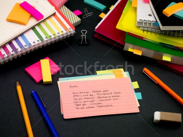 Learning New Language Writing Words Many Times on the Notebook;  Stock photo © user_9323633