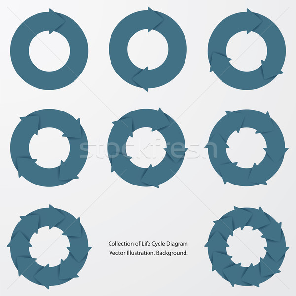 コレクション 青 色 矢印 サークル 作業 ストックフォト © user_9385040