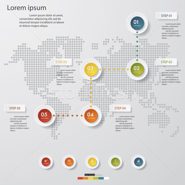 Lépcső diagram diagramok sablon vektor weboldal Stock fotó © user_9385040